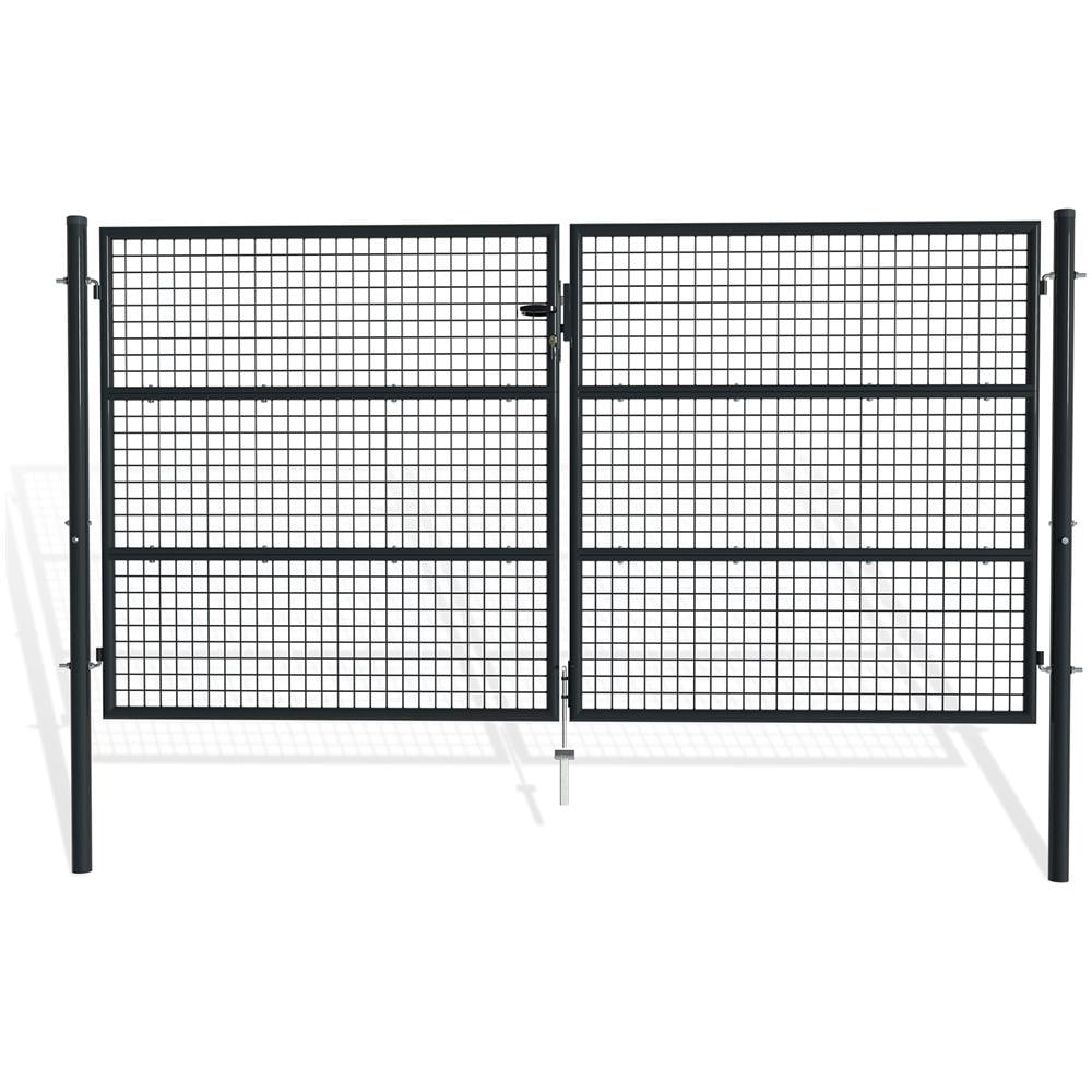 Cancello A Battente In Rete Metallica 3m Olga 300b150 Grigio - Foto 1