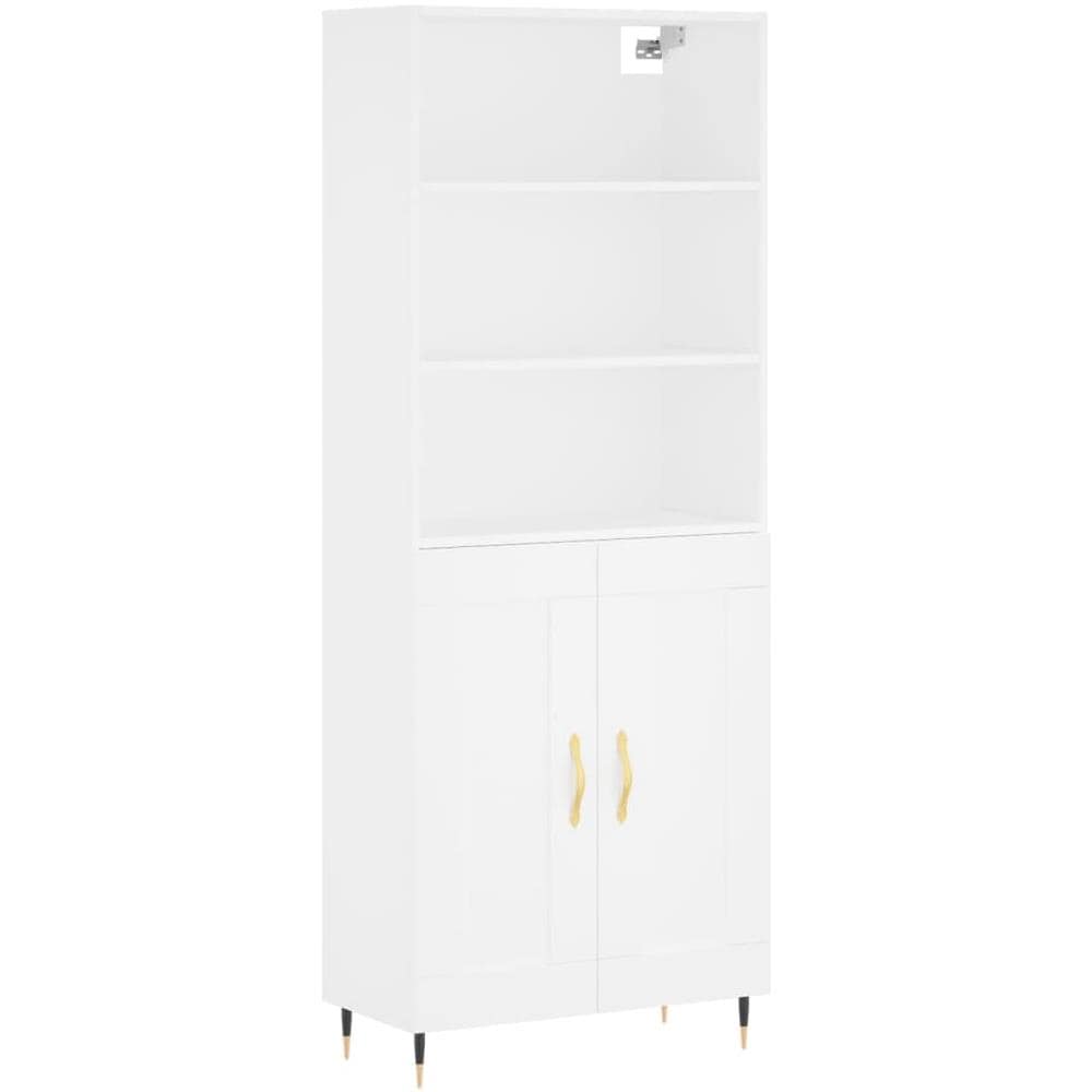Credenza Bianca 69,5x34x180 Cm In Legno Multistrato - Foto 2