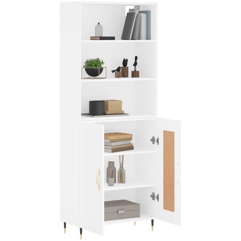 Credenza Bianca 69,5x34x180 Cm In Legno Multistrato - Foto 3