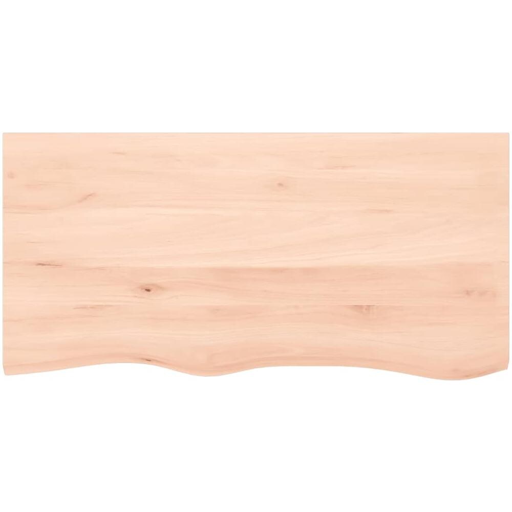 Ripiano a Parete 100x50x (2-4) cm Massello Rovere Non Trattato - Foto 2