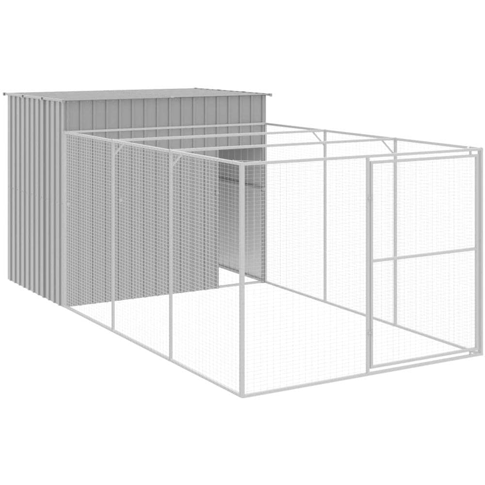 Casetta Cani Corsa Grigio Chiaro 214x457x181 cm Acciaio Zincato - Foto 1