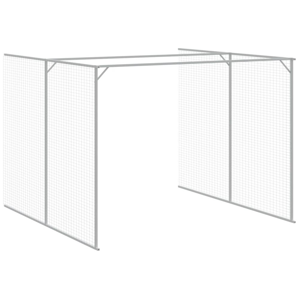 Casetta Cani Corsa Grigio Chiaro 214x457x181 cm Acciaio Zincato - Foto 8