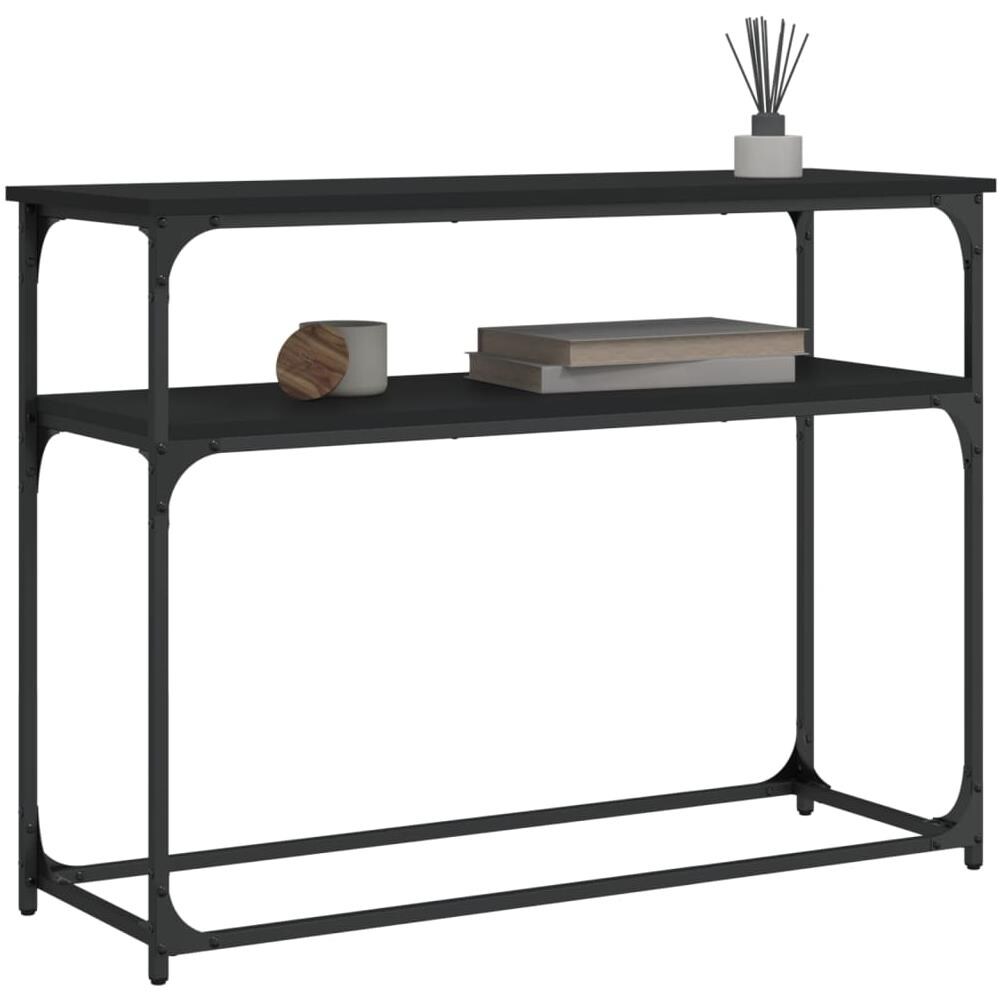 Tavolino Consolle Nero 100x35,5x75 Cm In Legno Multistrato - Foto 3