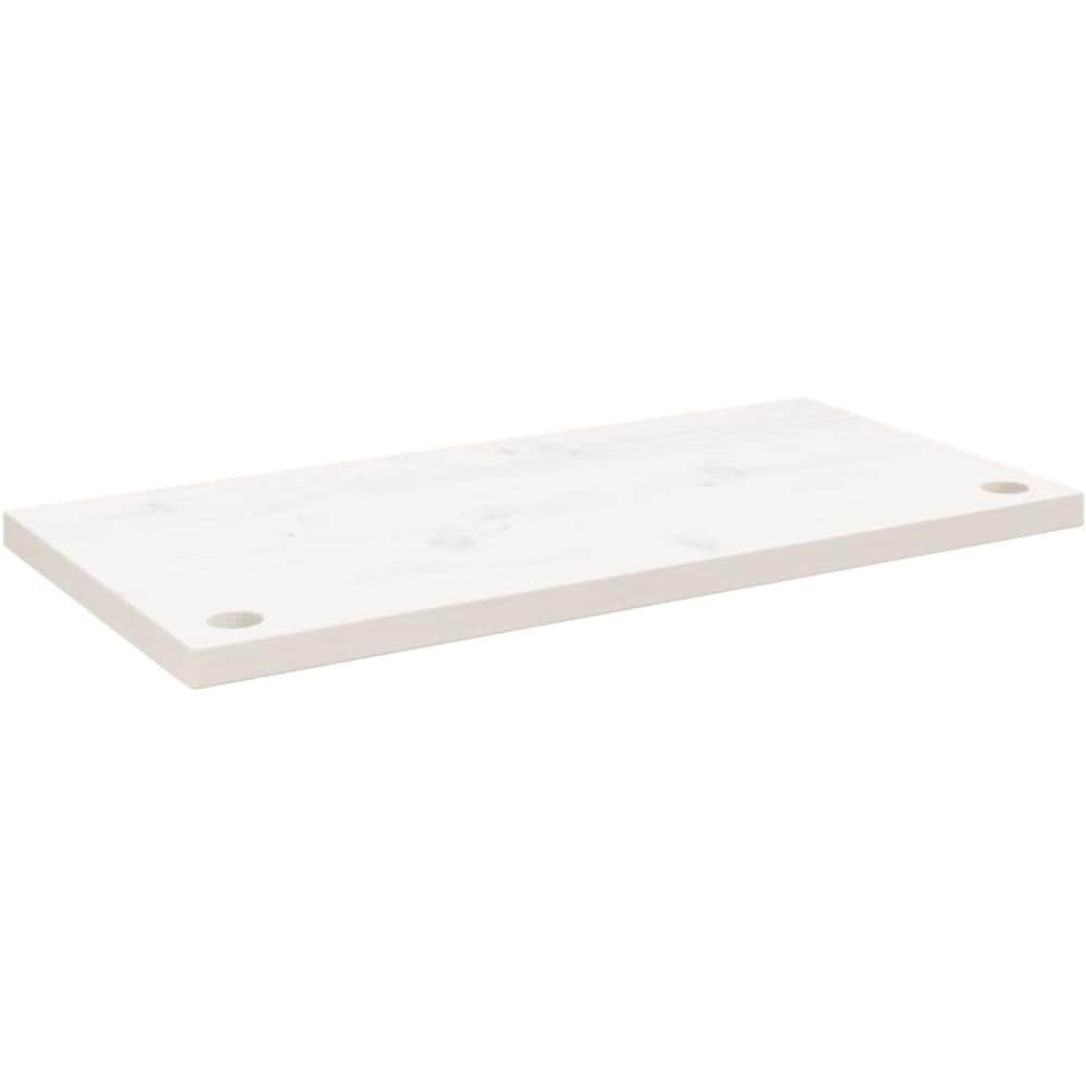 Piano Scrivania Bianco 80x40x2,5 Cm In Legno Massello Di Pino - Foto 2