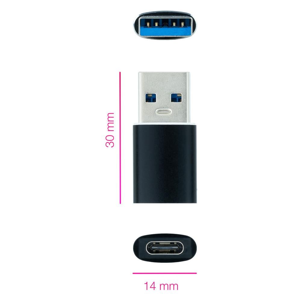 10.02.0012 adattatore per inversione del genere dei cavi USB C USB A Nero - Foto 2