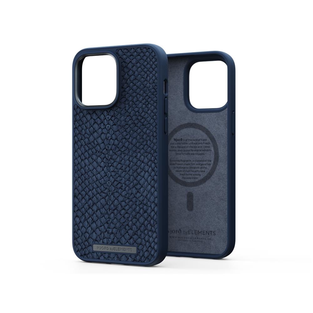 Salmon Leather Magsafe Case - iPhone 14 Pro Max - Blue - Foto 1