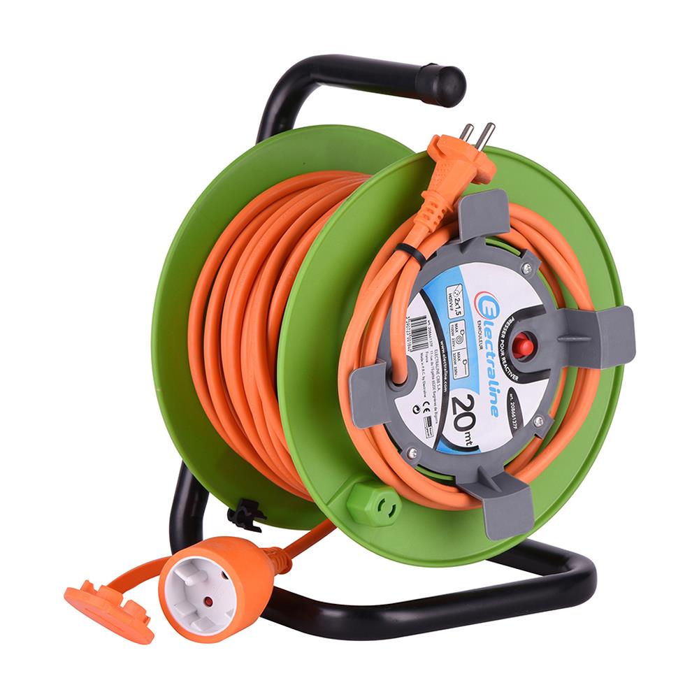 Avvolgicavo A Con Disgiuntore Da 20 Mt, 16a-230v, Sezione Sezione 2x1,5, Interuttore Sezione 2x1,5 - Foto 3