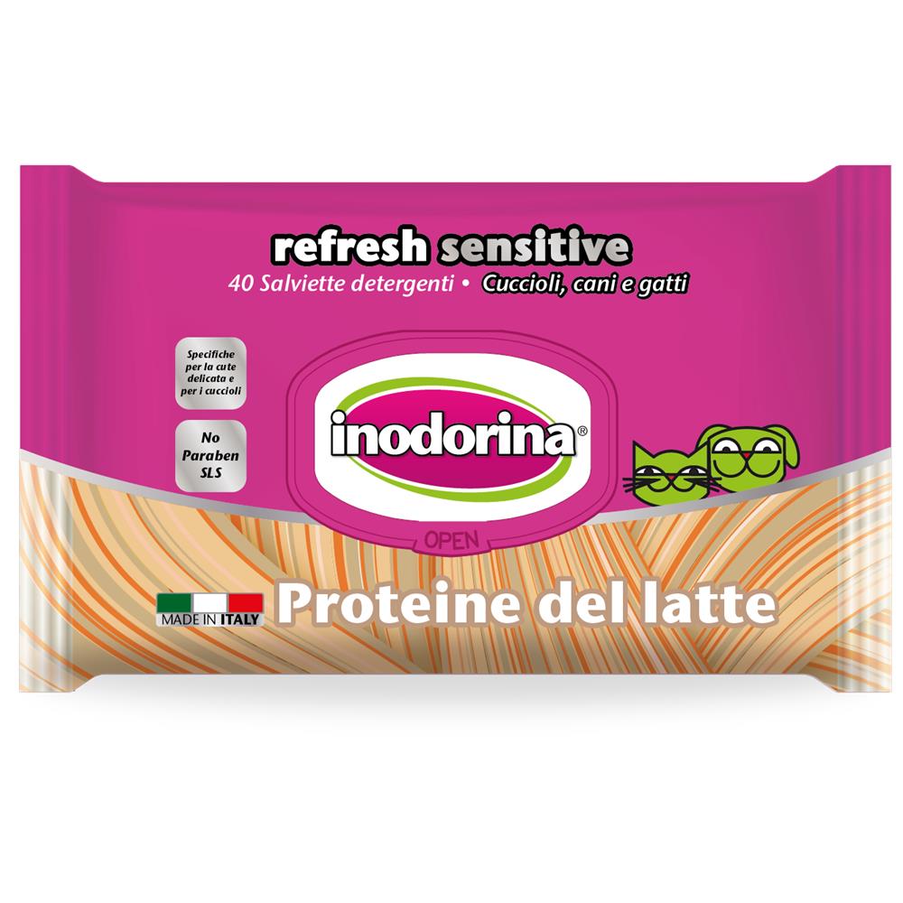 Refresh Sensitive Da 40 Salviette Per Cani E Gatti Alle Proteine Del Latte - Foto 3
