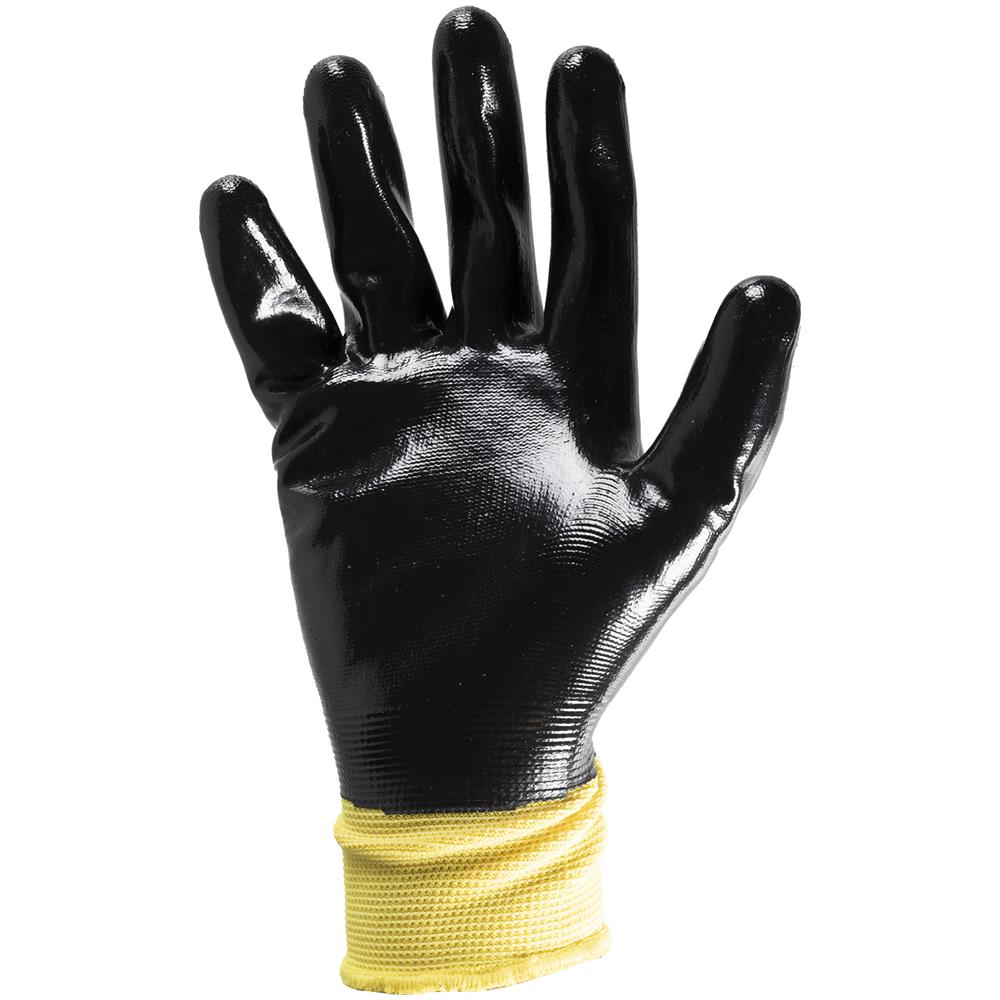 Guanti In Nitrile Mod.g571 Taglia 9 Nero Fascia Gialla Lavoro - Foto 2