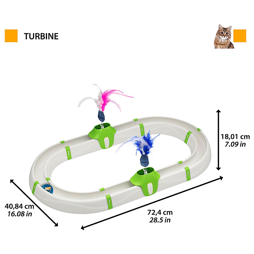 Gioco Interattivo Per Gatti Turbine Con Pallina Luminosa Inclusa, Componibile - Foto 2