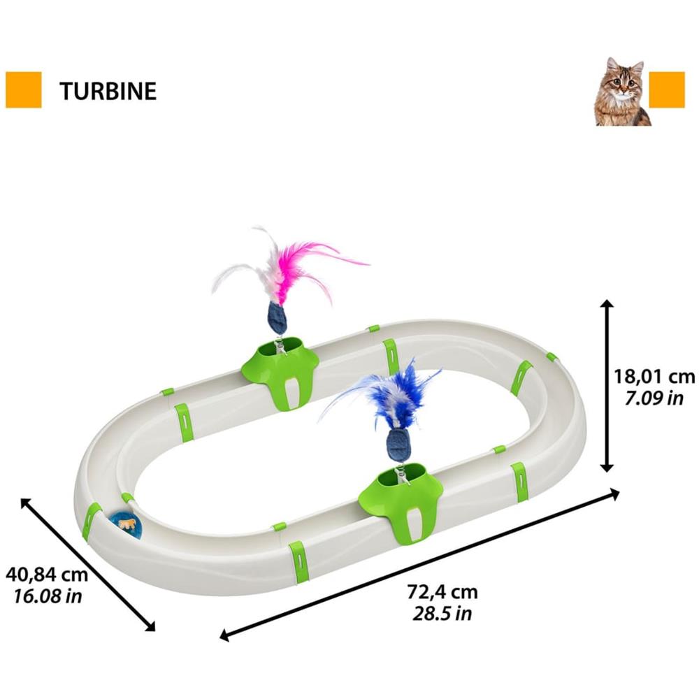 Gioco Interattivo Per Gatti Turbine Con Pallina Luminosa Inclusa, Componibile - Foto 12