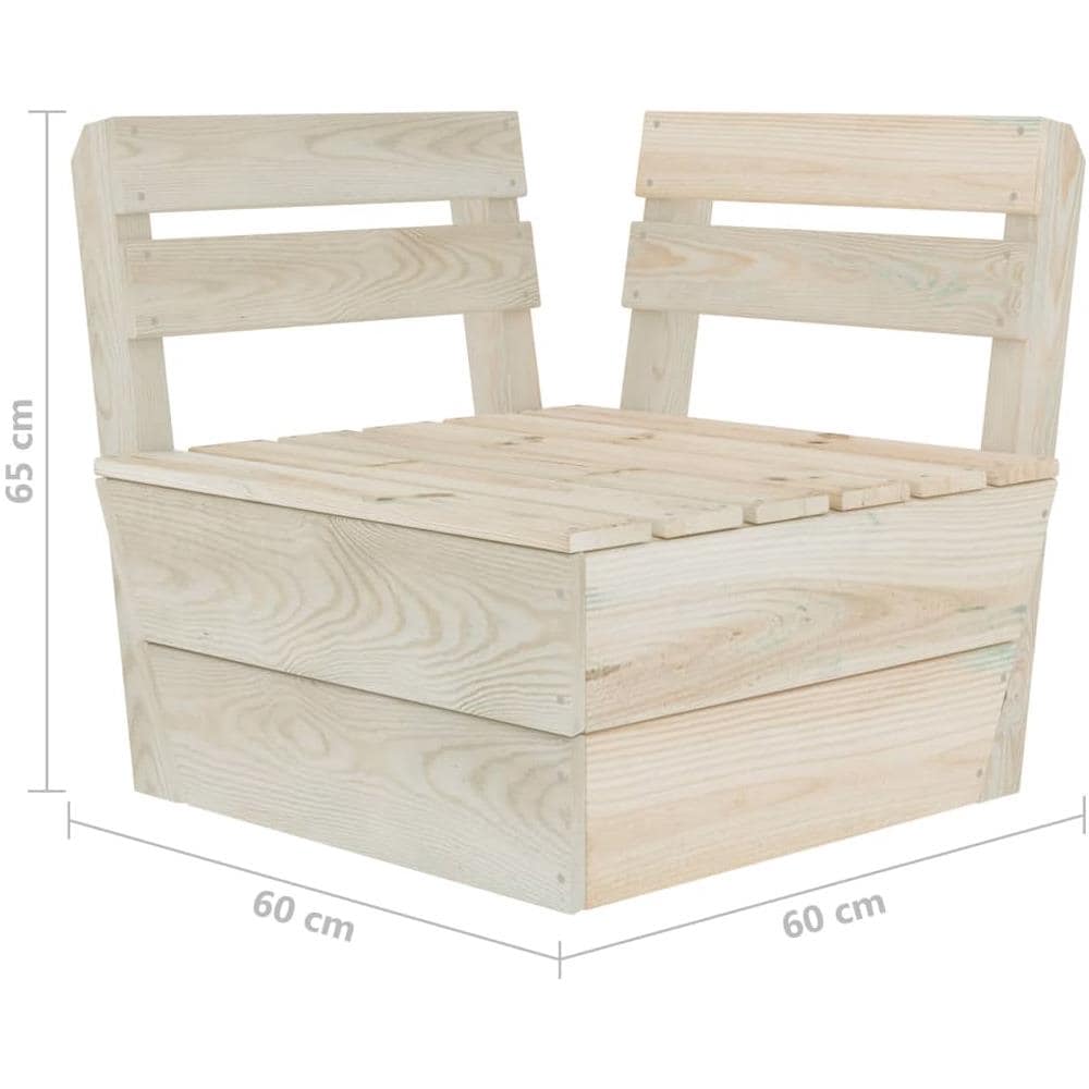 Divano Da Giardino A 2 Posti Su Pallet Legno Abete Impregnato - Foto 6