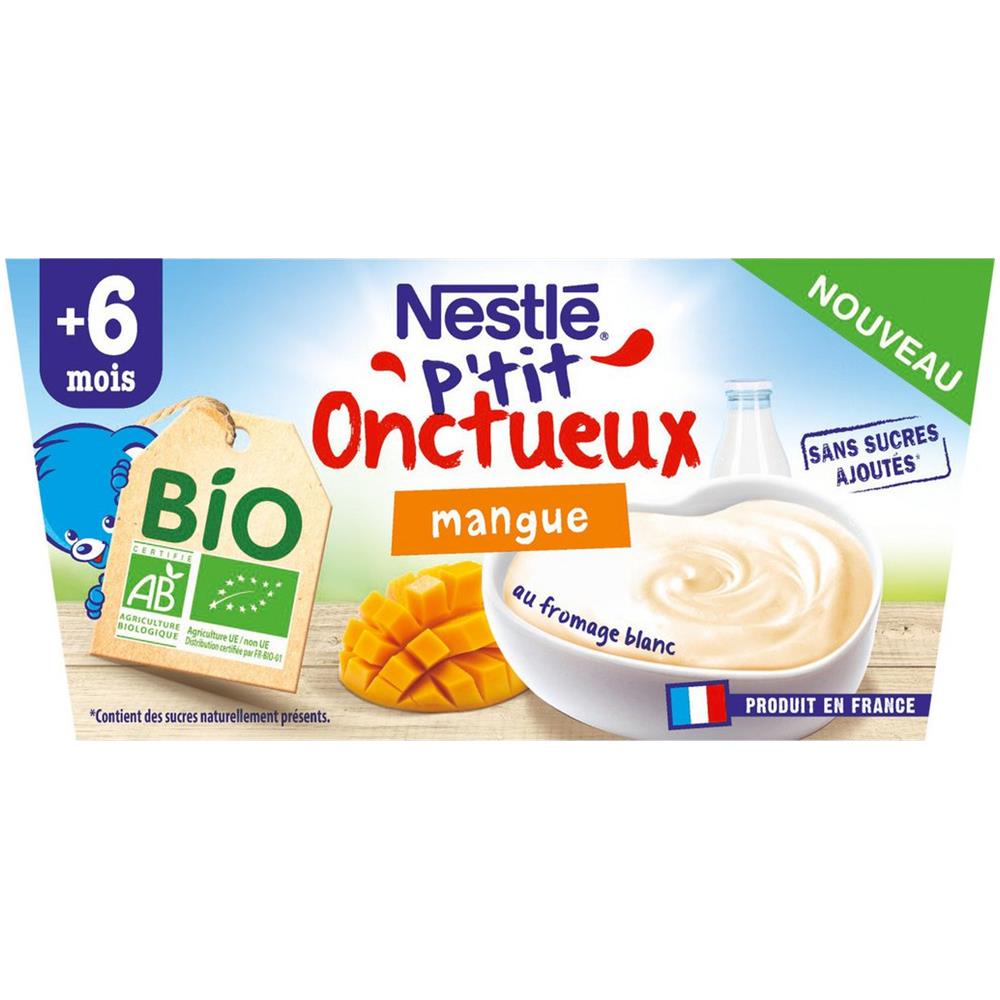 P Tit Onctueux Dessert Bébé Dés 6mois, mangue Bio P'tit Onctueux - Foto 1