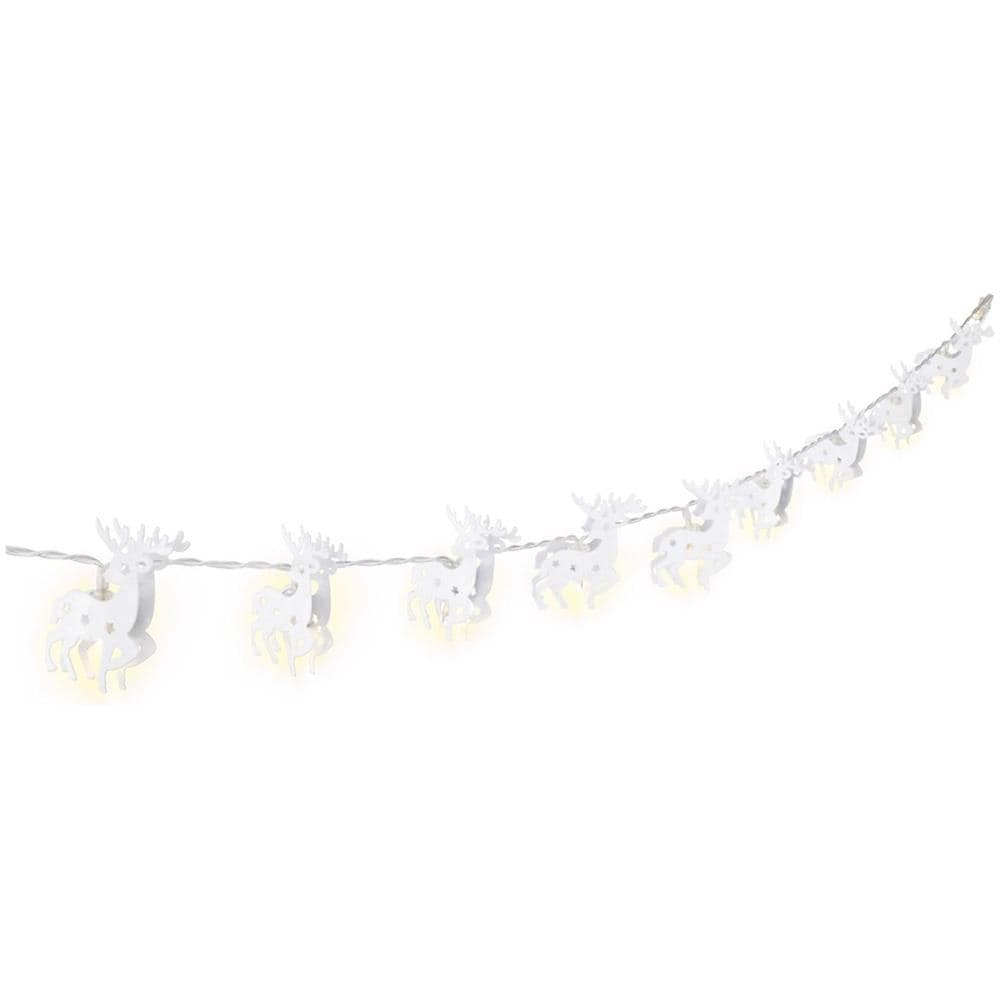 String Light ""renna"" Con 10 Led, Bianco - Foto 1