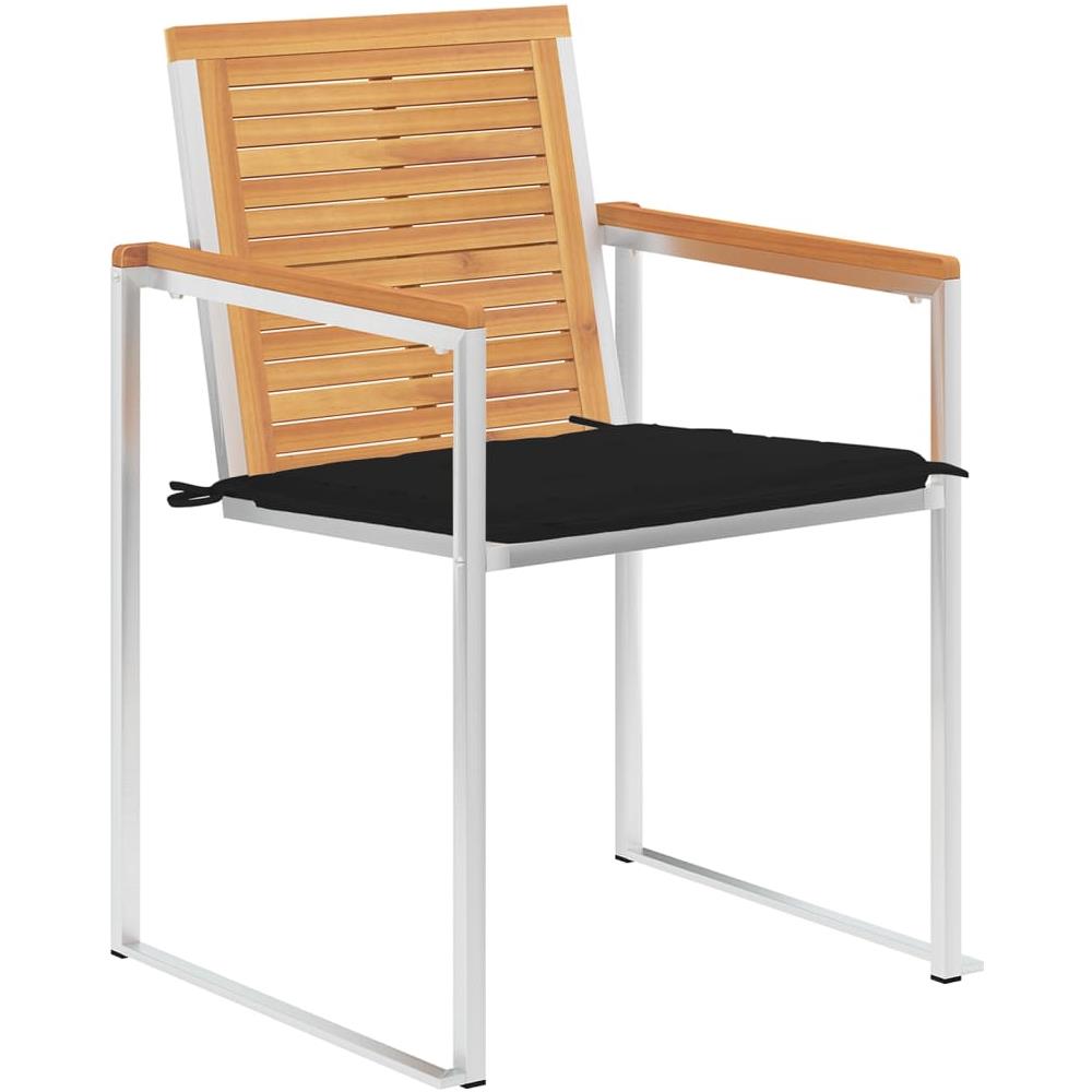 Sedie Da Giardino Con Cuscini 4 Pz In Legno Massello Di Teak - Foto 2