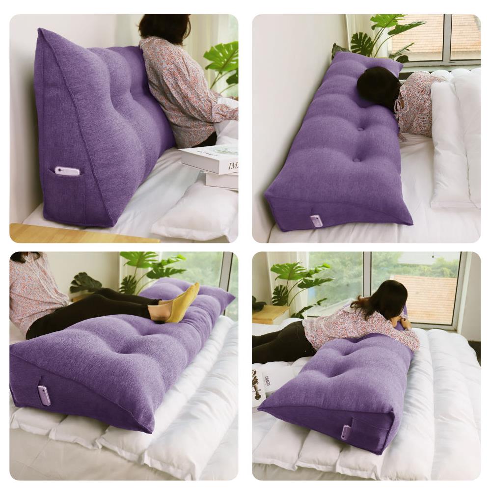 Cuscino A Cuneo Da Lettura Per Schienale, Cuscino Antireflusso Per Letto, Cuscini Gambe Lombare Di Supporto Per Divano, Grandi Testata Letto 120cm Lx20cm Px50cm A - Foto 3