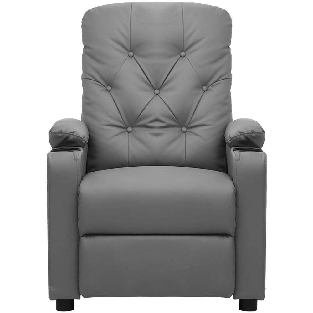Poltrona Reclinabile Grigia In Similpelle - Foto 3