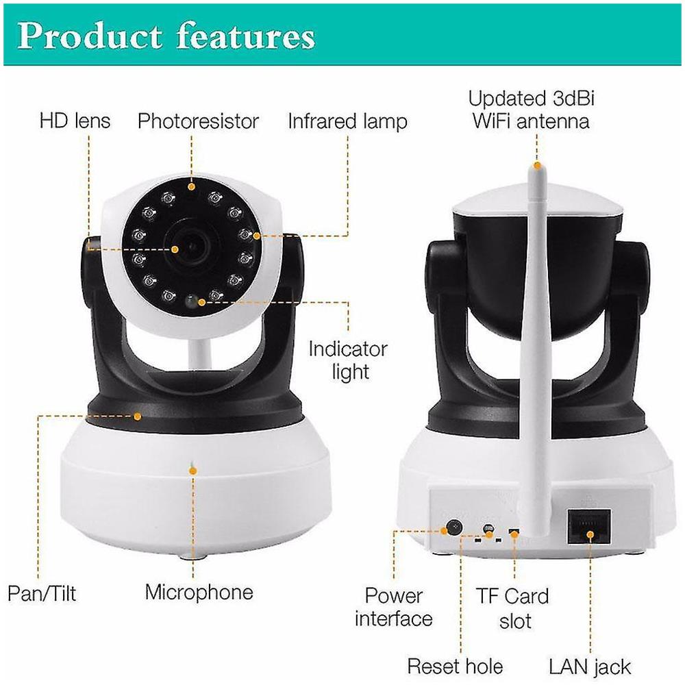 Telecamere Wireless Wi Fi Security Camera Tilt Ip Network Surveillance Webcam - Foto 2