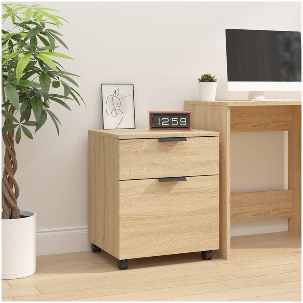 Schedario Con Ruote Rovere Sonoma 45x38x54 Cm Legno Multistrato - Foto 1