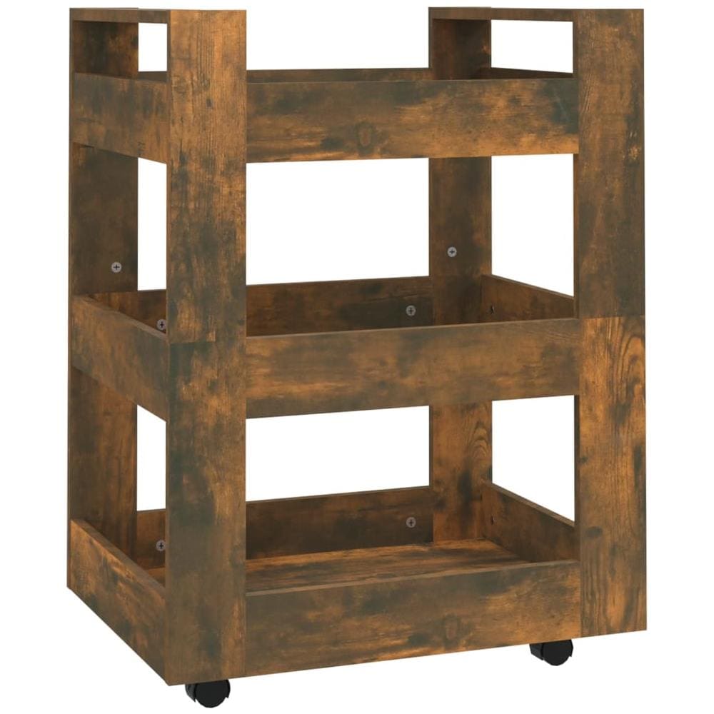 Carrello Da Cucina Rovere Fumo 60x45x80 Cm Legno Multistrato - Foto 2