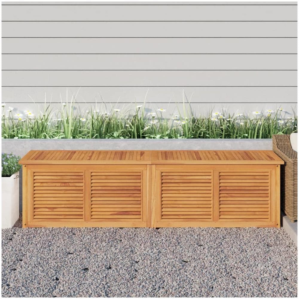 Contenitore Giardino Con Borsa 200x50x53cm Legno Massello Teak - Foto 1
