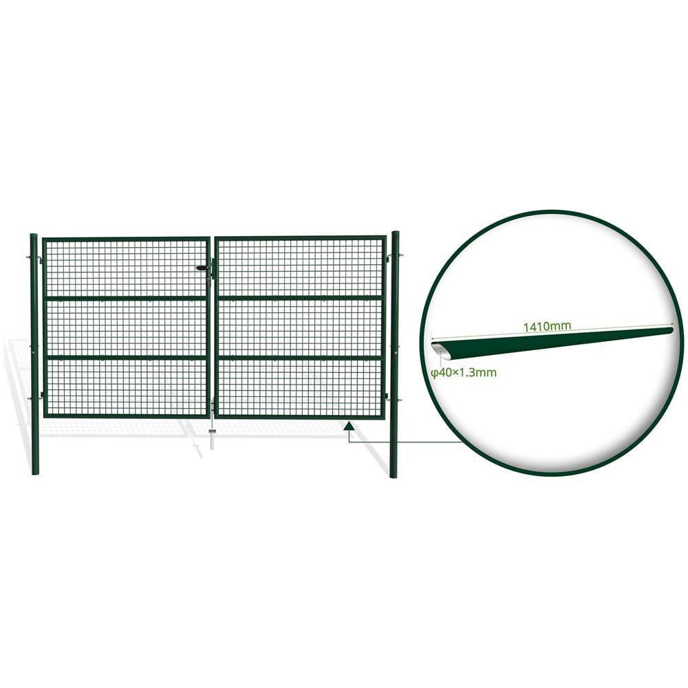 Cancello A Battente In Rete Metallica 3m Olga 300b150 Verde - Foto 2