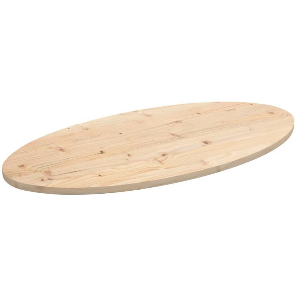 Piano Tavolo 110x55x2,5 Cm In Legno Massello Di Pino Ovale - Foto 1