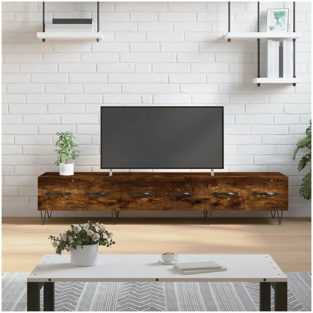 Mobile Porta Tv Rovere Fumo 150x36x30 Cm In Legno Multistrato - Foto 1
