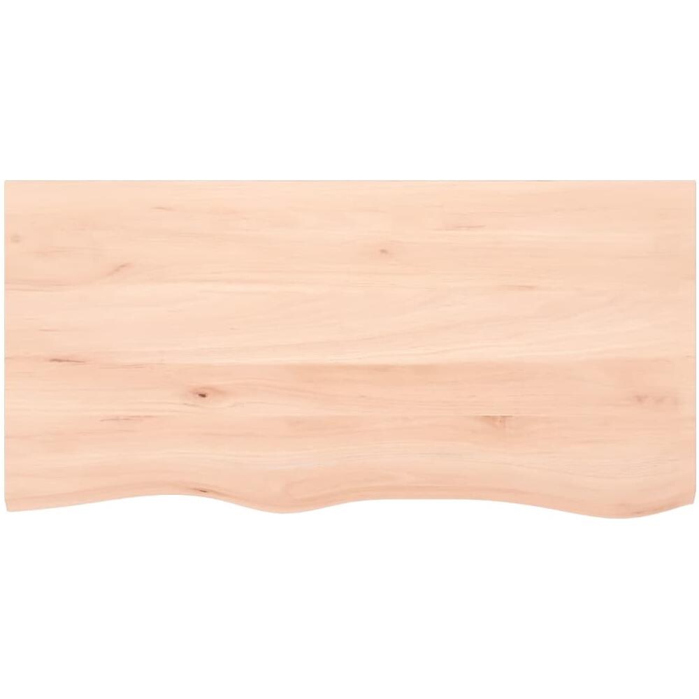 Ripiano a Parete 100x50x (2-6) cm Massello Rovere Non Trattato - Foto 2