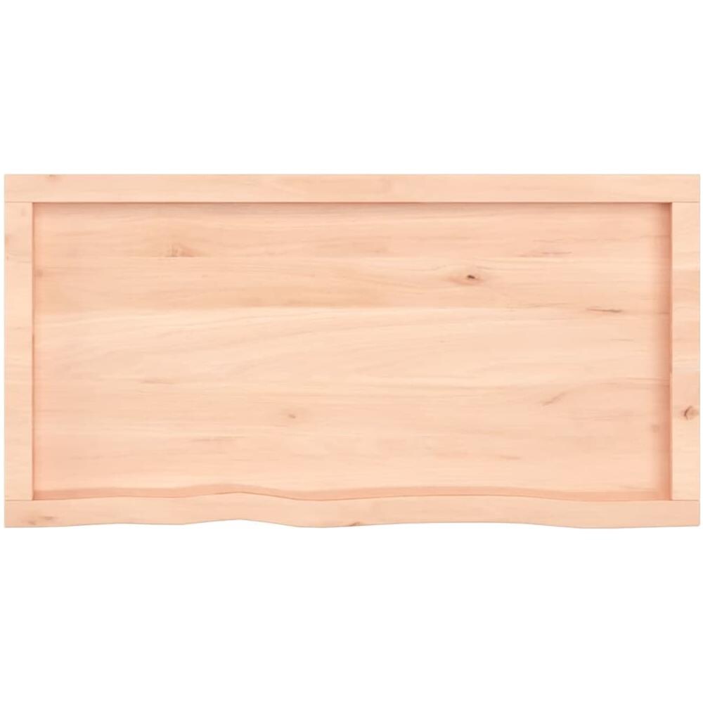 Ripiano a Parete 100x50x (2-6) cm Massello Rovere Non Trattato - Foto 6