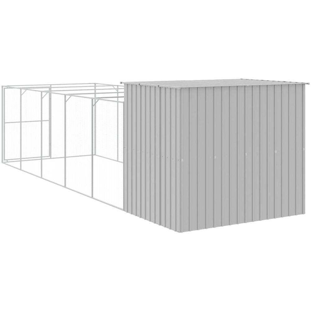 Casetta Cani Corsa Grigio Chiaro 214x661x181 cm Acciaio Zincato - Foto 4