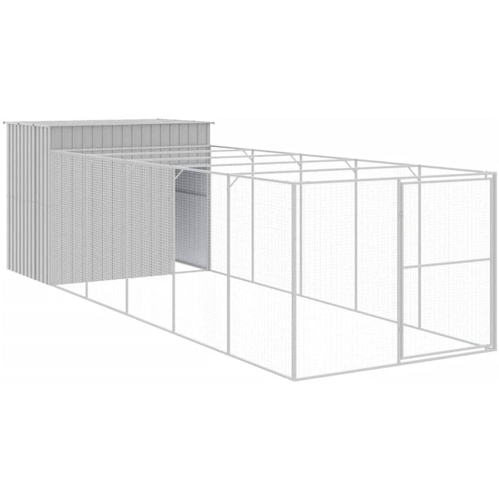 Casetta Cani Corsa Grigio Chiaro 214x661x181 cm Acciaio Zincato - Foto 1