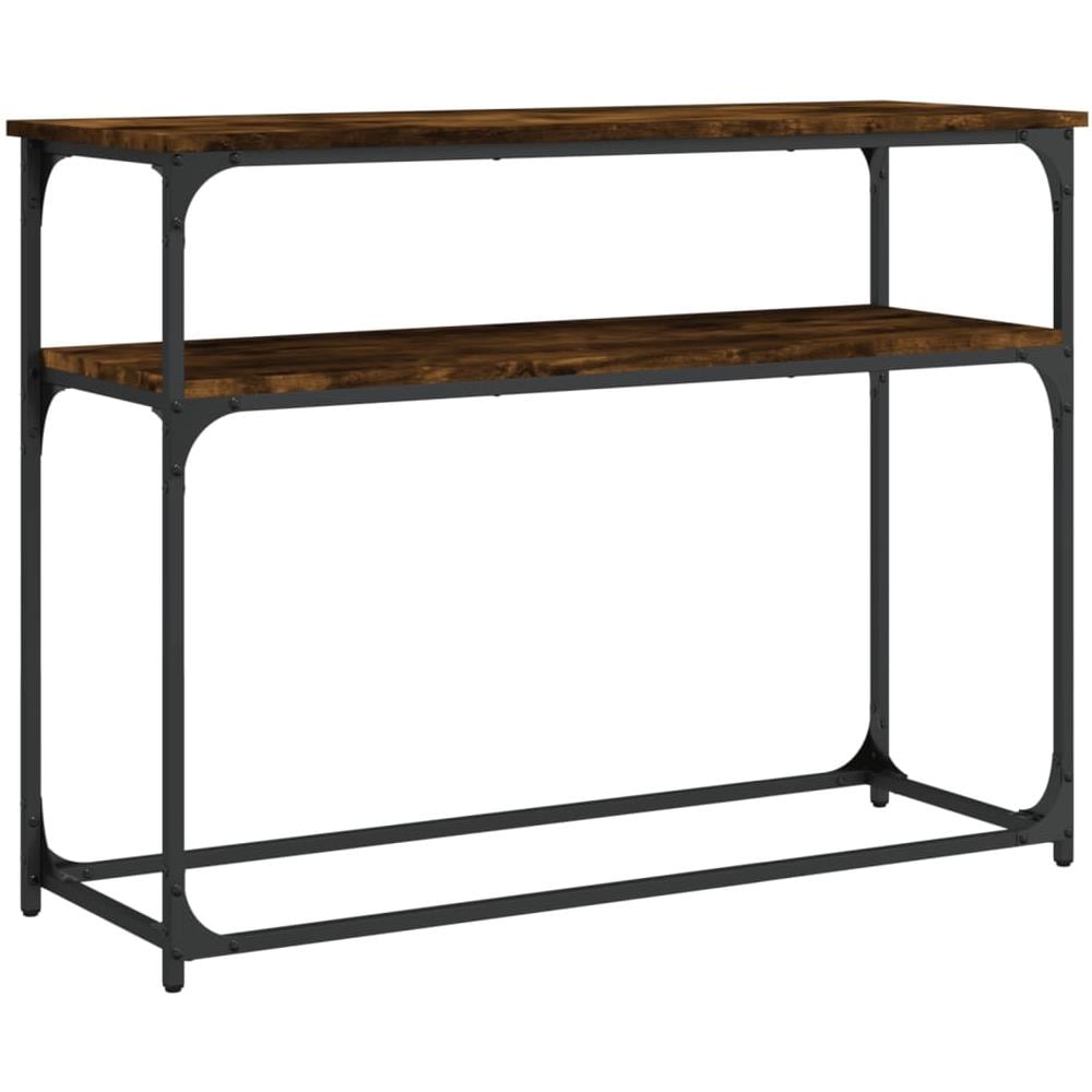 Tavolino Consolle Rovere Fumo 100x35,5x75 Cm Legno Multistrato - Foto 2