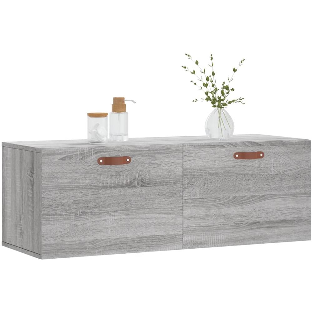 Mobile A Parete Grigio Sonoma 100x36,5x35 Cm Legno Multistrato - Foto 3