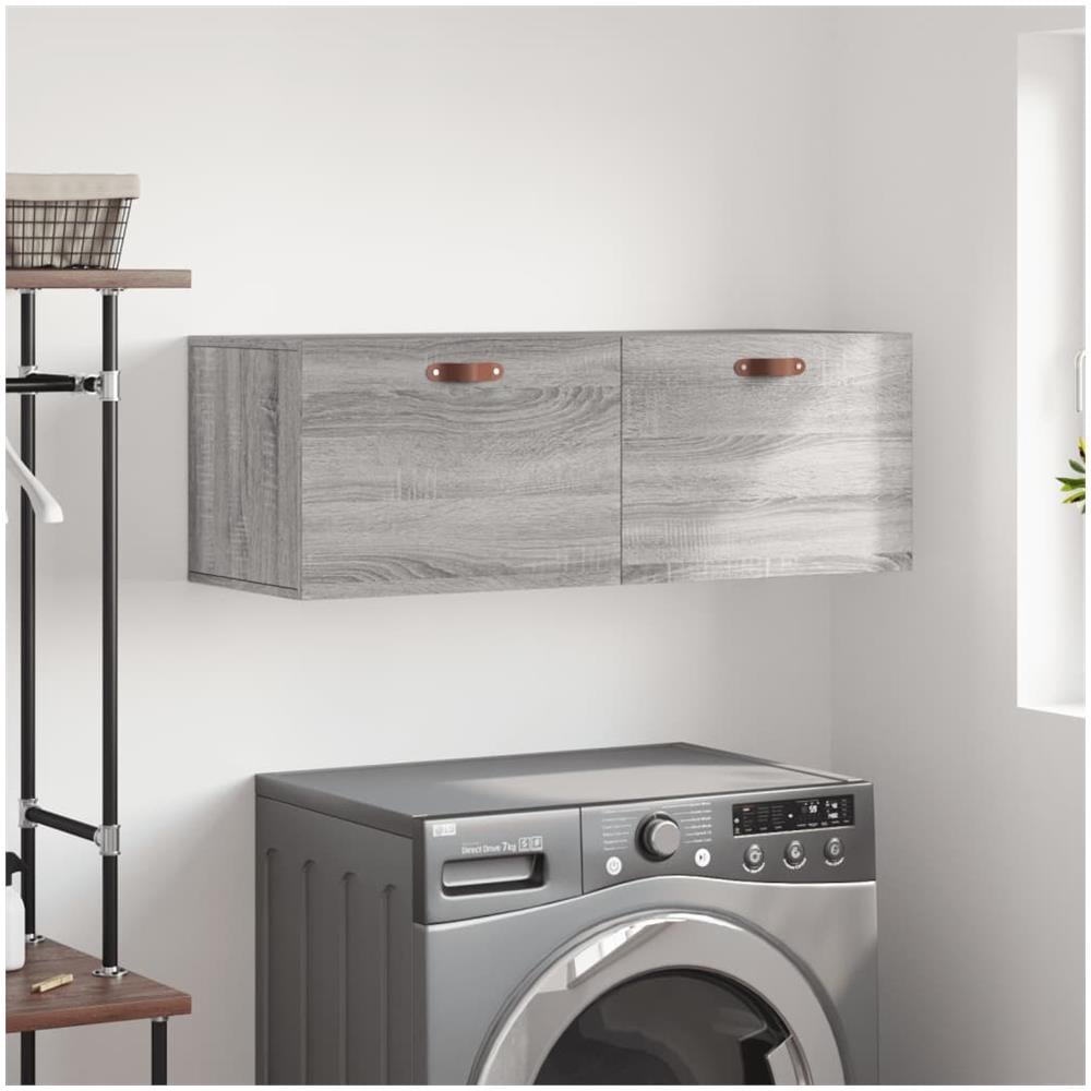 Mobile A Parete Grigio Sonoma 100x36,5x35 Cm Legno Multistrato - Foto 1