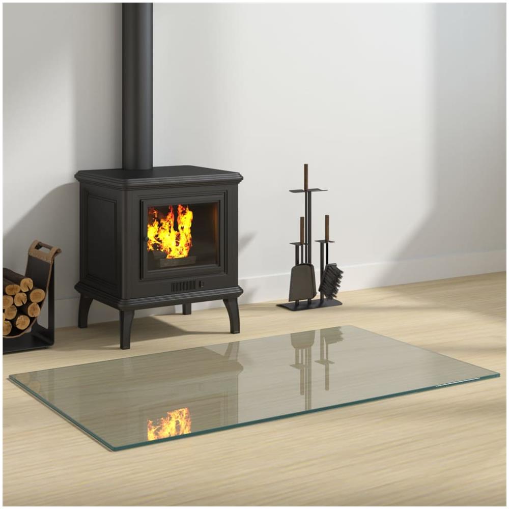 Lastra In Vetro Per Caminetto Rettangolare 100x60 Cm - Foto 1