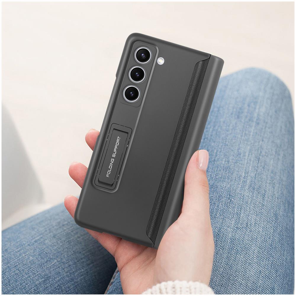 Cover Per Samsung Galaxy Z Fold5 Rigida Cavalletto Slot Pennino Magnetico Nera - Foto 2
