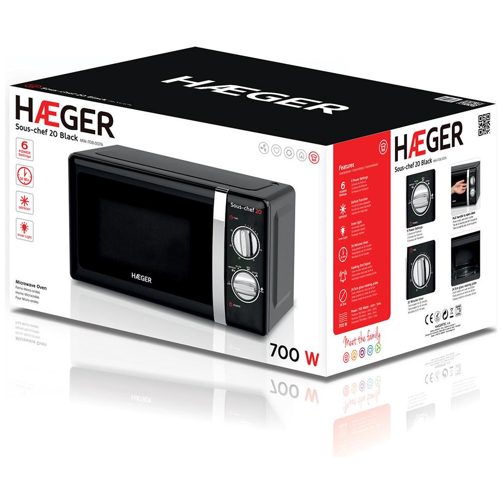 Forno Microonde MW-70B. 007A Capacità 20 Litri Potenza 700 Watt Colore Nero - Foto 4