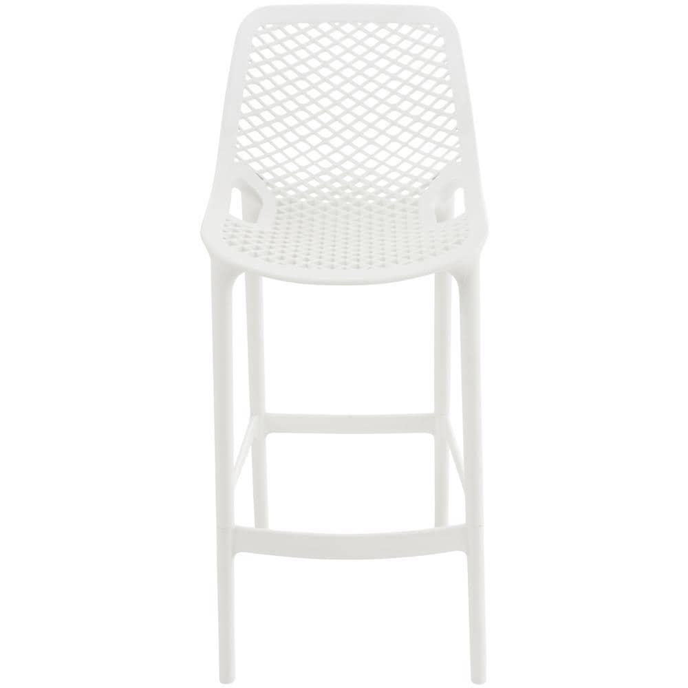 Sgabello Alto Outdoor Air in Polipropilene I Sgabello Impilabile Alt. 75 CM | Sgabello Bar Facile da Pulire I Sedia Design Carico Max 130 kg Bianco - Foto 2