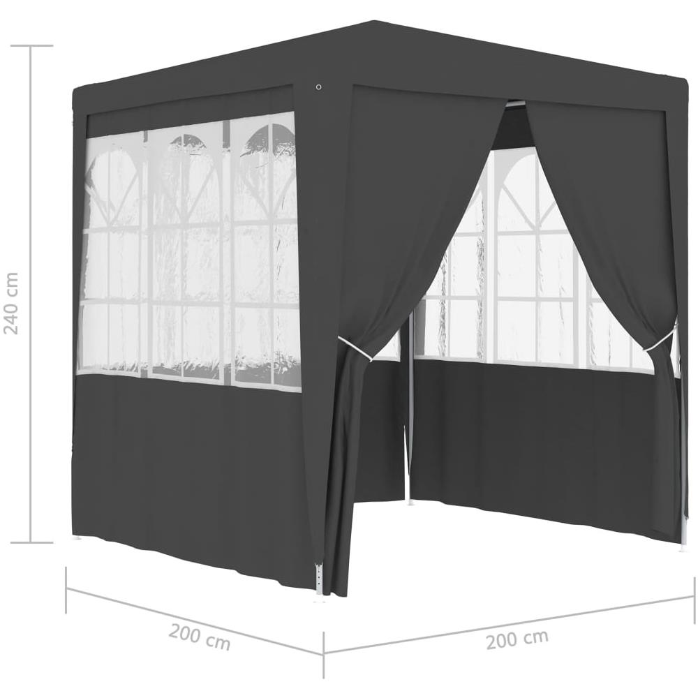 Gazebo Professionale Con Pareti 2x2 M Antracite 90 G / m² - Foto 9