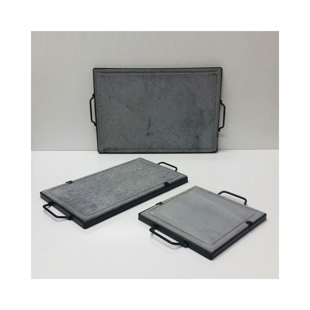 Pietra Lavica Bistecchiera Piastra30x30 Cm Con Telaio Con Manici - Foto 1