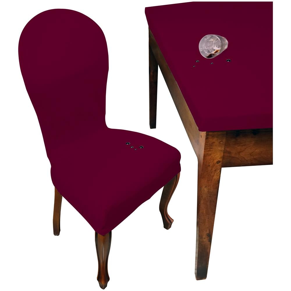 Set 4 Vestisedia Tondo Antimacchia Made In Italy Bordeaux - Foto 1