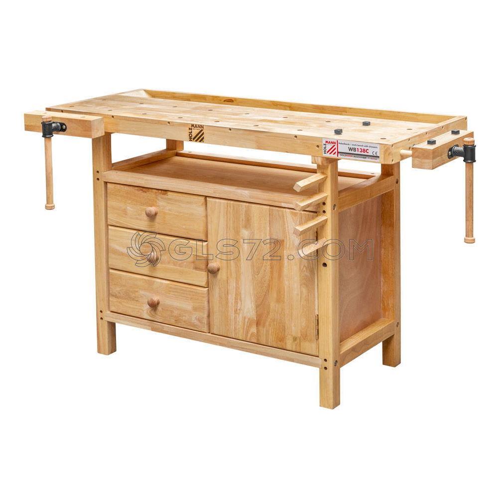 Banco Da Lavoro In Legno Officina Falegname Cassetto Morsa Holzmann Wb138c - Foto 1