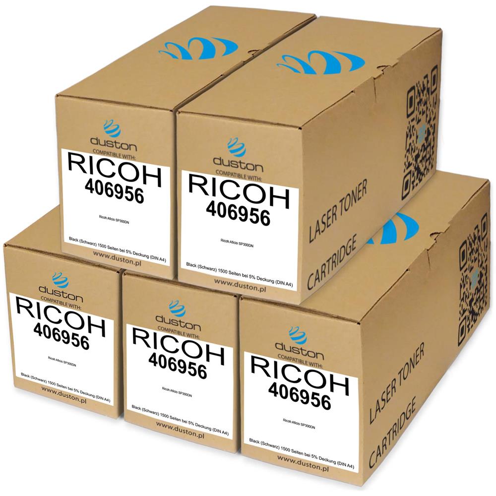 TONER COMPATIBILE - 5x 406956 Negro Compatible Con Ricoh Aficio Sp300 Sp300n Sp300dn - Foto 1