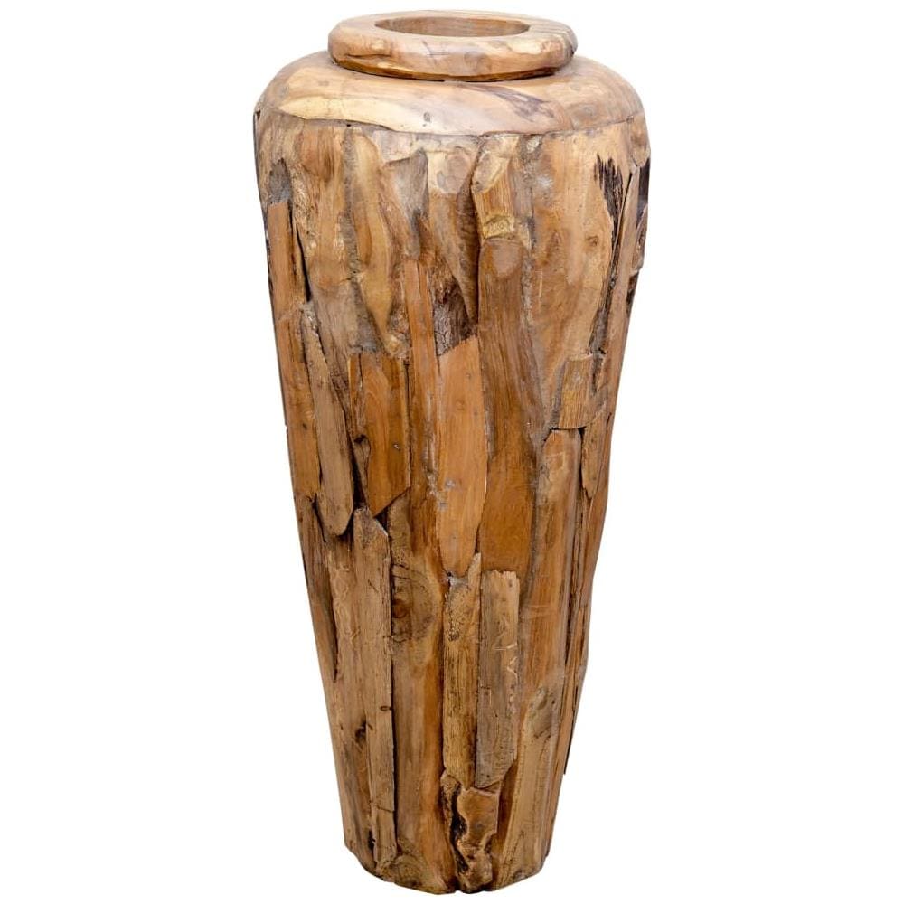Vaso Decorativo 40x80 Cm In Legno Massello Di Teak - Foto 1