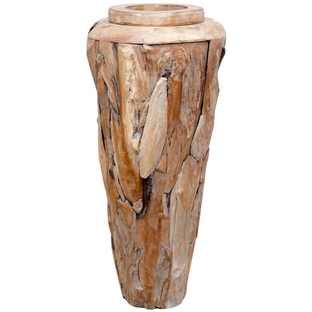 Vaso Decorativo 40x80 Cm In Legno Massello Di Teak - Foto 7