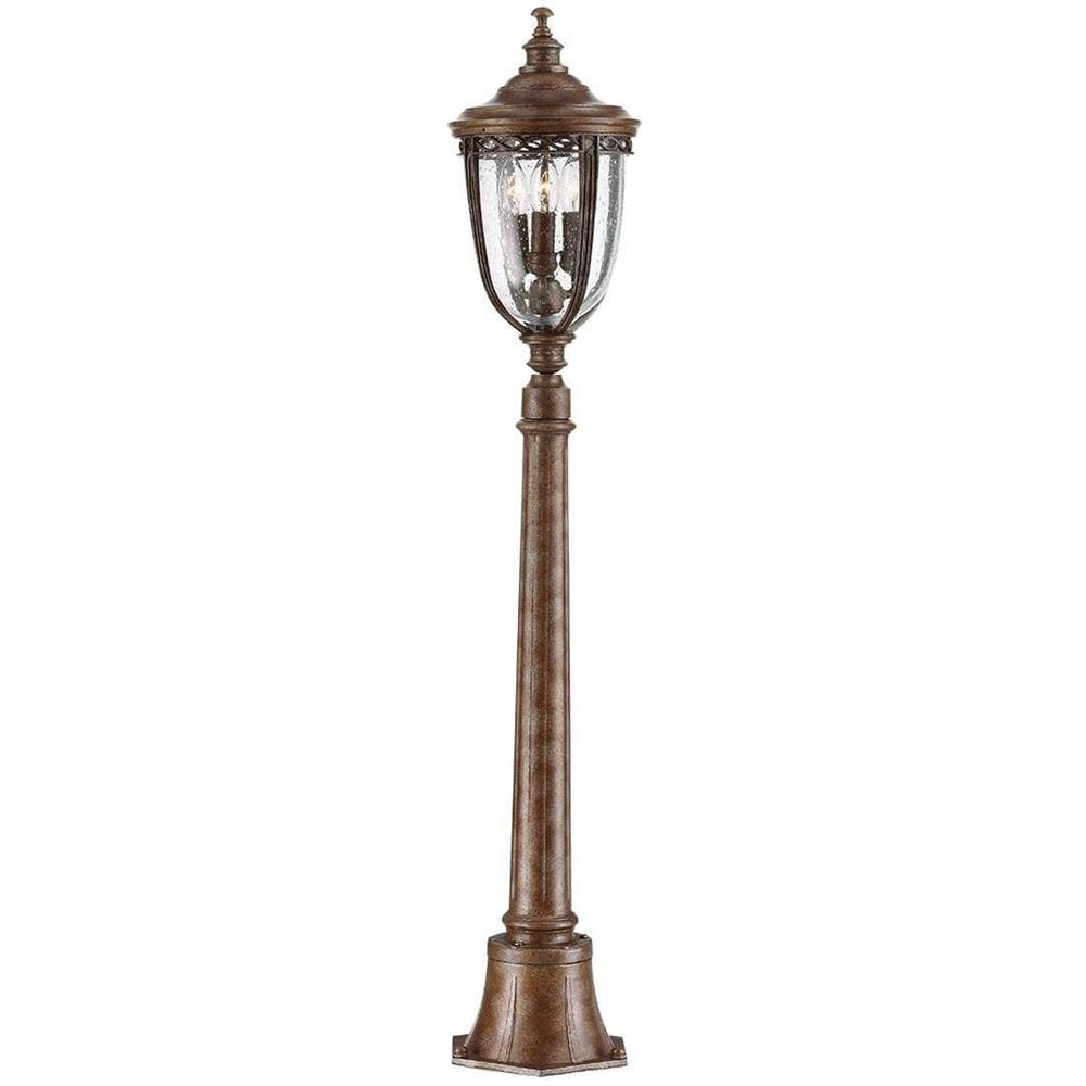 Paletto Luminoso Da Esterno Medio A 3 Luci Bronzo Britannico Ip44, E14 - Foto 1