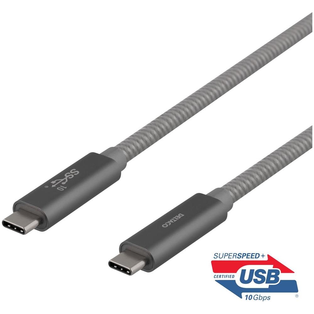 Cavo Deltaco Usb-c Superspeed, 1 M, Usb 3.1 Gen 2, 10 Gbps, 100 W, Spazio - Foto 1