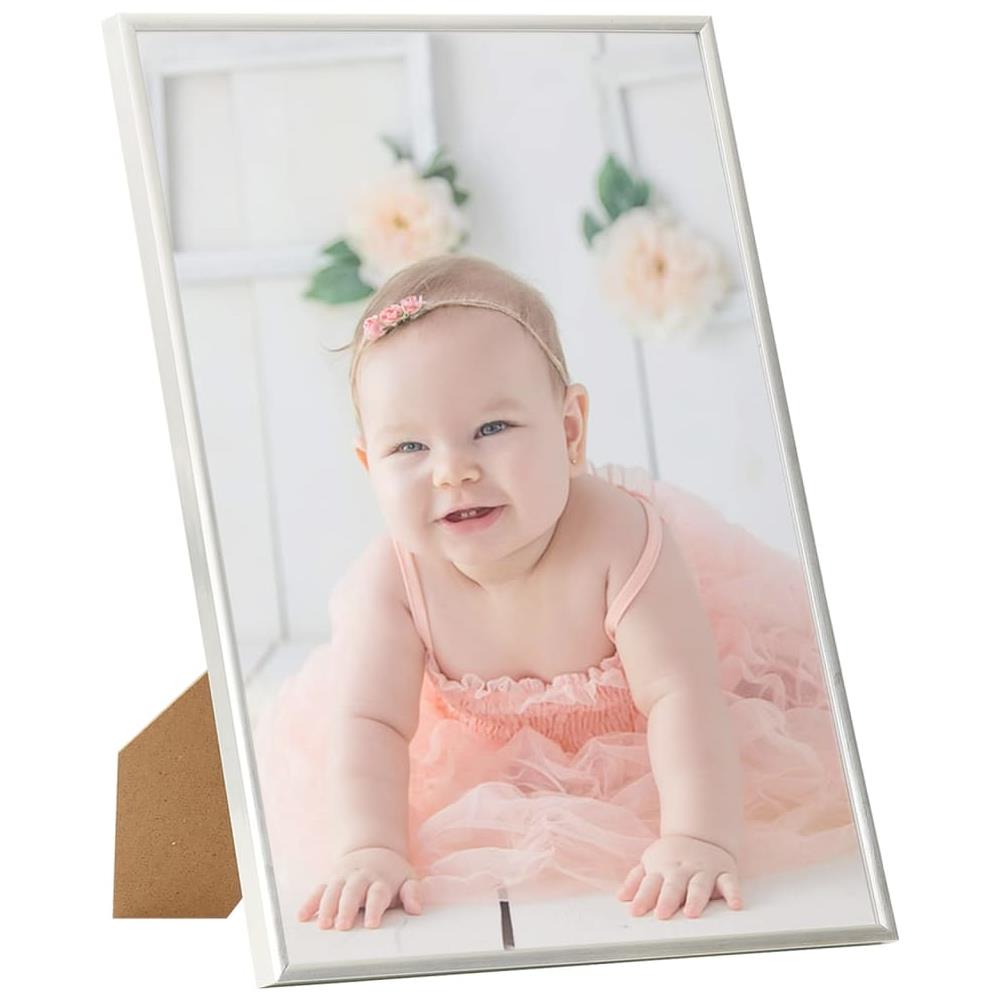 Cornici Foto Collage 5 Pz Per Muro O Tavolo Argento 70x90cm Mdf - Foto 2