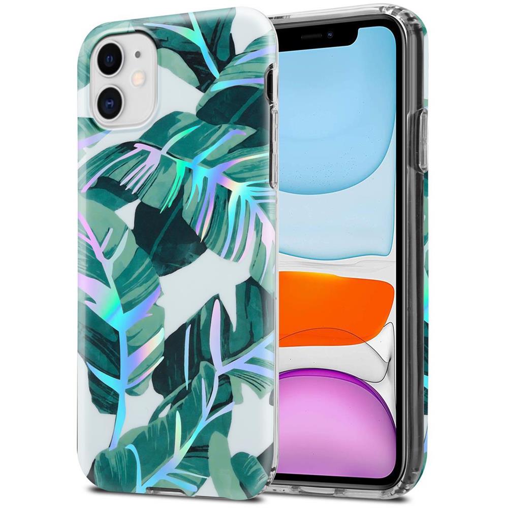 Custodia Compatibile Con Apple Iphone 11 Con Foglie Di Banana - Coperchio Protettivo In Silicone Tpu Con Motivo Floreale - Foto 1